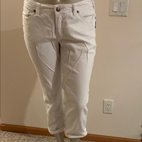 silver capris plus size
